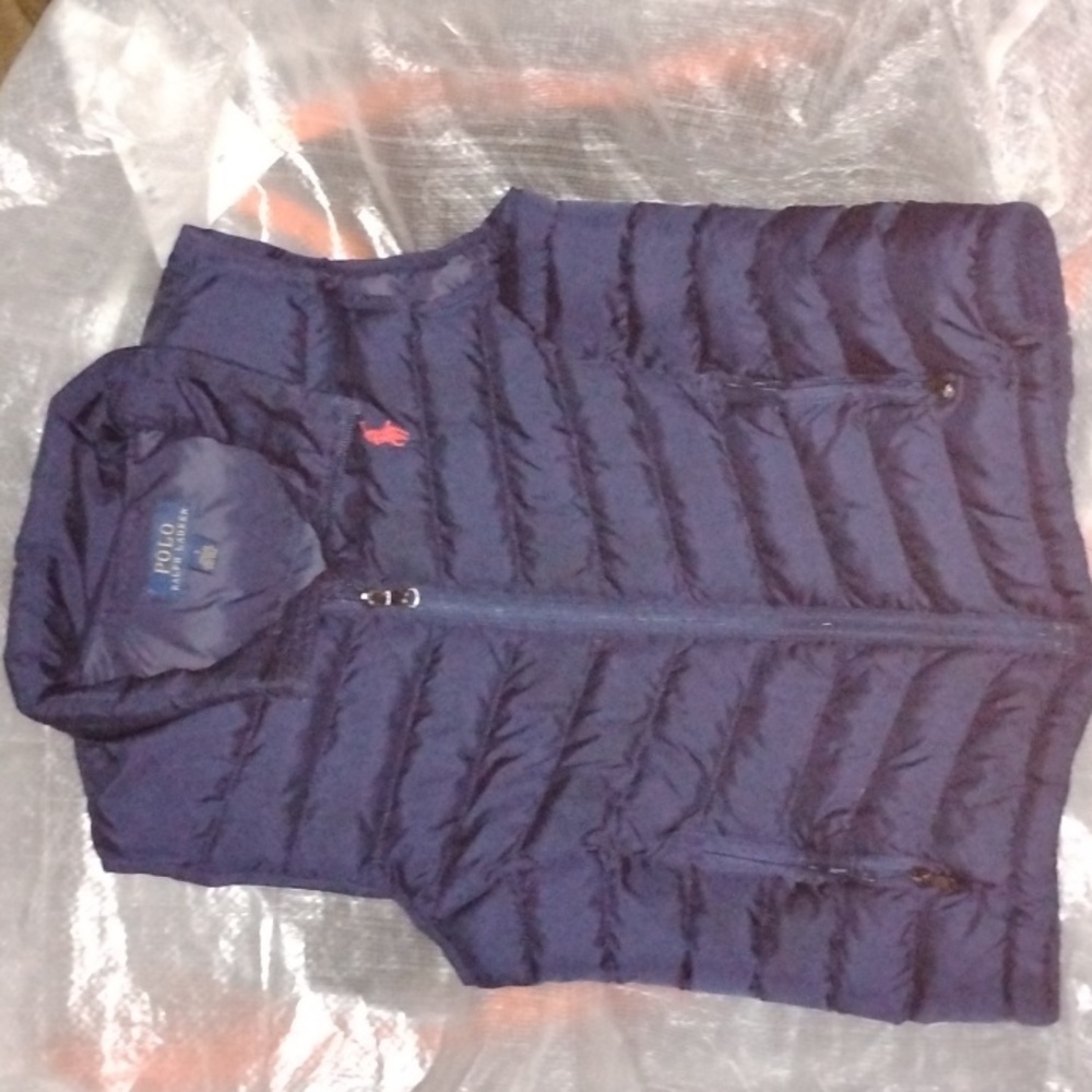 POLO RALPH LAUREN = SIZE 7 = WOMEN'S NAVY BLUE PACKABLE VEST